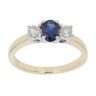 9ct Yellow Gold Sapphire and 0.26ct Diamond Single Stone Ring