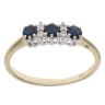 9ct Yellow Gold 0.04ct Diamond And Sapphire Ring