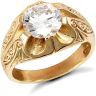 9ct Yellow Gold Gents Cubic Zirconia Ring