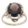 9ct Yellow Gold Smoky Quartz Single Stone Ring