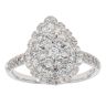 18ct White Gold 1.05ct Diamond Cluster Pear Ring by Anya Belle