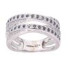 9ct White Gold 0.25ct Diamond Crossover Diamond Ring