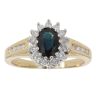 18ct Yellow Gold Sapphire and 0.33c Diamond Cluster Ring