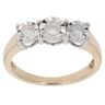 9ct Yellow Gold 0.25ct Brilliant Cut Diamond Trilogy Ring