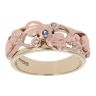 9ct Yellow And Rose Gold 0.05ct Diamond And Tanzanite Tree Of Life Clogau Ring