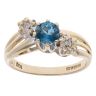 9ct Yellow Gold 0.05ct Diamond and Topaz Gemstone Ring