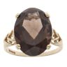 9ct Yellow Gold Smoky Quartz Single Stone Ring