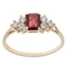 9ct Yellow Gold Garnet And Cubic Zirconia Cluster Ring
