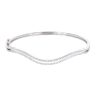 Silver Cubic Zirconia Duo Wave Bangle by Icesia
