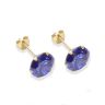 9ct yellow gold 8mm tanzanite CZ stud Earrings