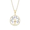 18ct Yellow ﻿Gold on Sterling Silver Diamond Tree of Life Pendant Necklace