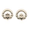 9ct Yellow Gold Claddagh Stud Earrings