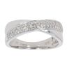 9ct White Gold 0.29ct Diamond Crossover Ring by Anya Belle