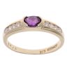 9ct Yellow Gold Amethyst And Cubic Zirconia Dress Ring