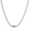 14ct Yellow Gold Monaco Curb Classic Full Cubic Zirconia Pave Lock Chain 20"