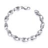 Sterling Silver Men's Patterned Tulip 9'' Bracelet