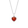 Sterling Silver Baltic Amber Heart Pendant Necklace