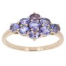 9ct Yellow Gold Tanzanite Cluster Ring