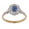 18ct Yellow Gold And Platinum 0.25ct Diamond And Sapphire Cluster Ring