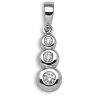 18ct White Gold 0.11ct Diamond Trilogy Drop Pendant