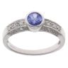 9ct White Gold 0.05ct Diamond And Tanzanite Ring