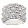 Silver Cubic Zirconia Five Row Keeper Ring