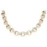 9ct Yellow Gold Patterned & Cubic Zirconia Set Belcher Chain