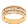 18ct Yellow Gold 0.75ct Diamond Two Row Fancy Ring