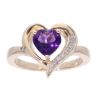 9ct Yellow Gold Created Amethyst And Diamond Stone Set Ring