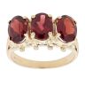 9ct Yellow Gold Garnet Three Stone Ring