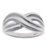Silver Double Crossover Ring By Icesia