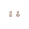 Rose Gold Plated Sterling Silver Double White Cubic Zirconia Stud Earrings