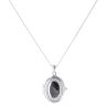 Silver Cubic Zirconia Locket And Chain 18" By Icesia