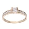 9ct Yellow Gold 0.33ct Princess and Brilliant Cut Diamond Cluster Ring