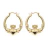 Gold Plated Silver Claddagh Creole Earrings