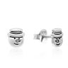 Silver 6x5.5mm Snowperson Stud Earrings