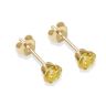 9ct yellow gold 4mm citrine CZ stud Earrings