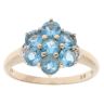9ct Yellow Gold 0.05ct Diamond And Blue Topaz Ring