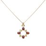 9ct Yellow Gold Garnet Wreath Pendant and Chain 18"