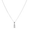Silver Cubic Zirconia Fancy Pendant And Chain 18" By Icesia