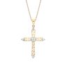 18ct Yellow ﻿Gold on Sterling Silver Diamond Filigree Heart Cross Pendant Necklace