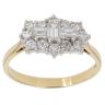 18ct Yellow Gold 1.00ct Baguette And Brilliant Cut Diamond Cluster Ring