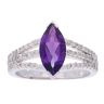 9ct White Gold Amethyst and Diamond Marquise Ring