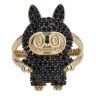 14ct Yellow Gold Black Gemstone Bunny Ring