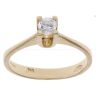 14ct Yellow Gold Single Stone Cubic Zirconia Ring