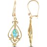 9ct Yellow Gold Blue Topaz Drop Earrings