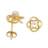 Gold Plated Silver Freshwater Pearl Knotted Stud Earrings