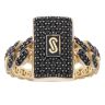 14ct Yellow Gold Monaco Classic Black Cubic Zirconia Alternate Pave Ring