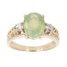 9ct Yellow Gold Green Gemstone And Cubic Zirconia Stone Set Ring