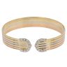 18ct Yellow White and Rose Gold Cubic Zirconia Torque Bangle